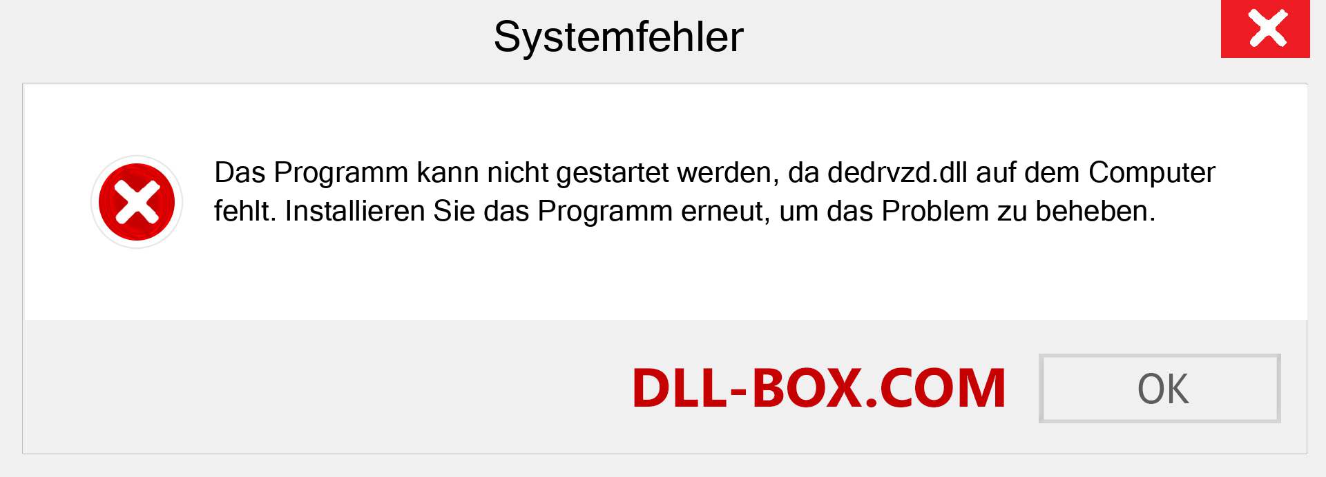 dedrvzd.dll-Datei fehlt?. Download für Windows 7, 8, 10 - Fix dedrvzd dll Missing Error unter Windows, Fotos, Bildern